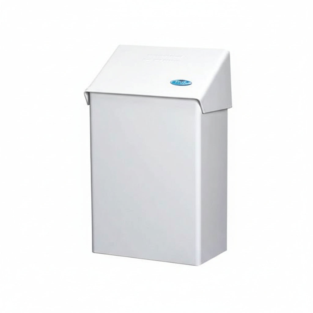 Poubelle blanche en métal pour serviettes hygiéniques