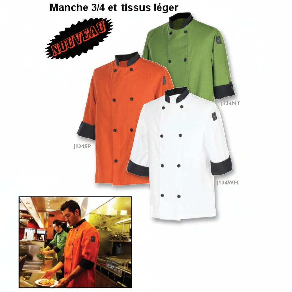 Veston de chef couleur menthe chef Revival