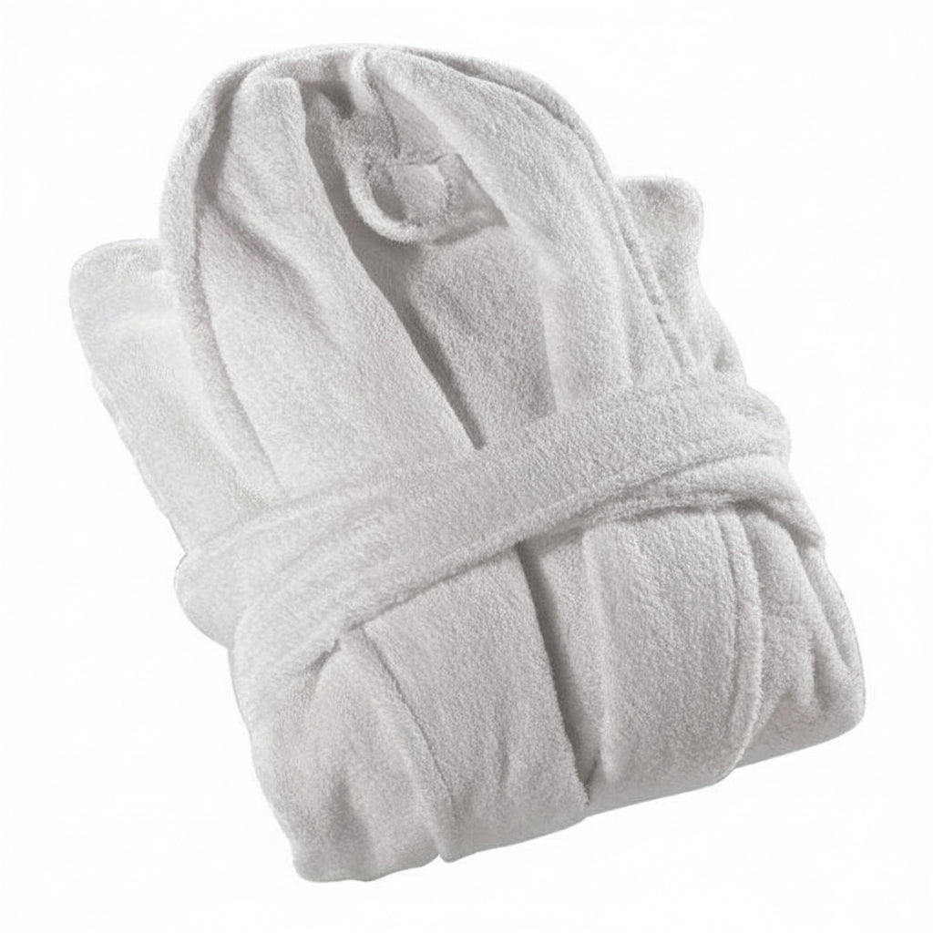 Peignoir robe de chambre blanche ratine 100% coton