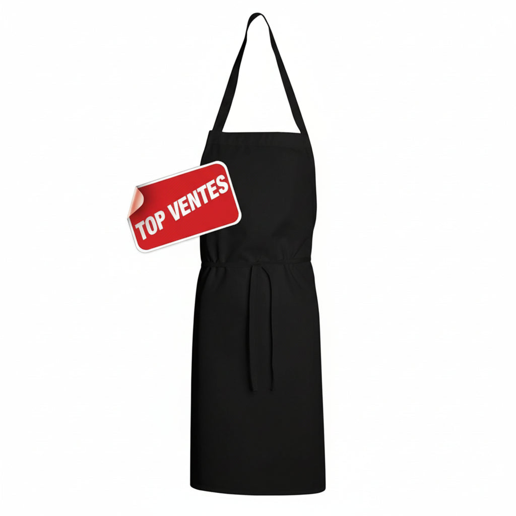 Red bib apron without pockets