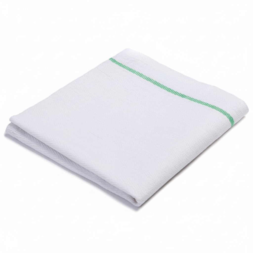 Linge de cuisine blanc 1 ligne verte