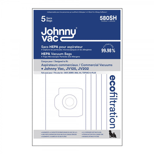 Sacs microfiltre HEPA 580SH - Paquet de 5