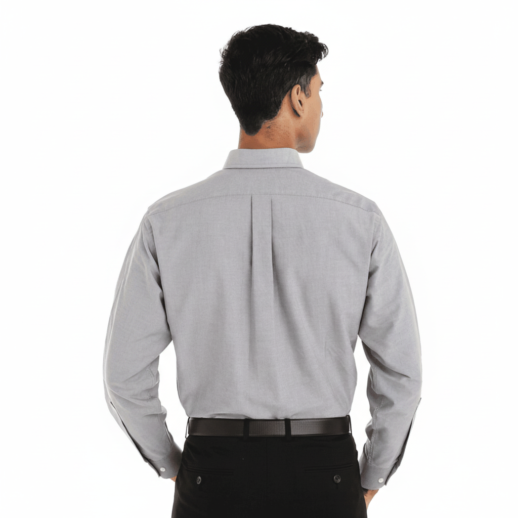 Chemise grise pour homme à manches longues