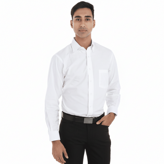 Chemise blanche pour homme à manches longues