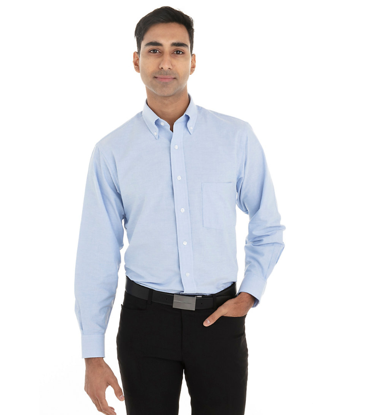 Chemise bleu pastel pour homme à manches longues