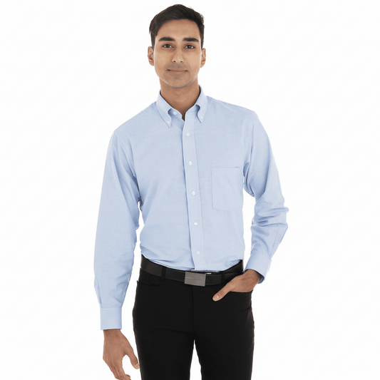 Chemise bleu pastel pour homme à manches longues