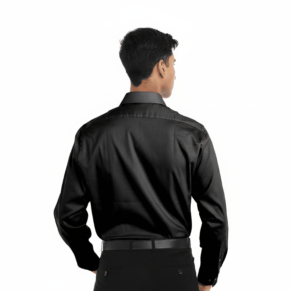 Chemise noire pour homme à manches longues