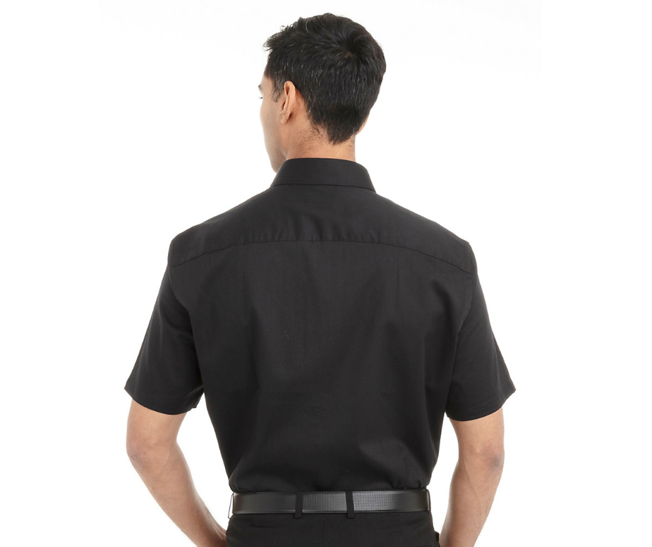 Chemise noire pour homme manches courtes