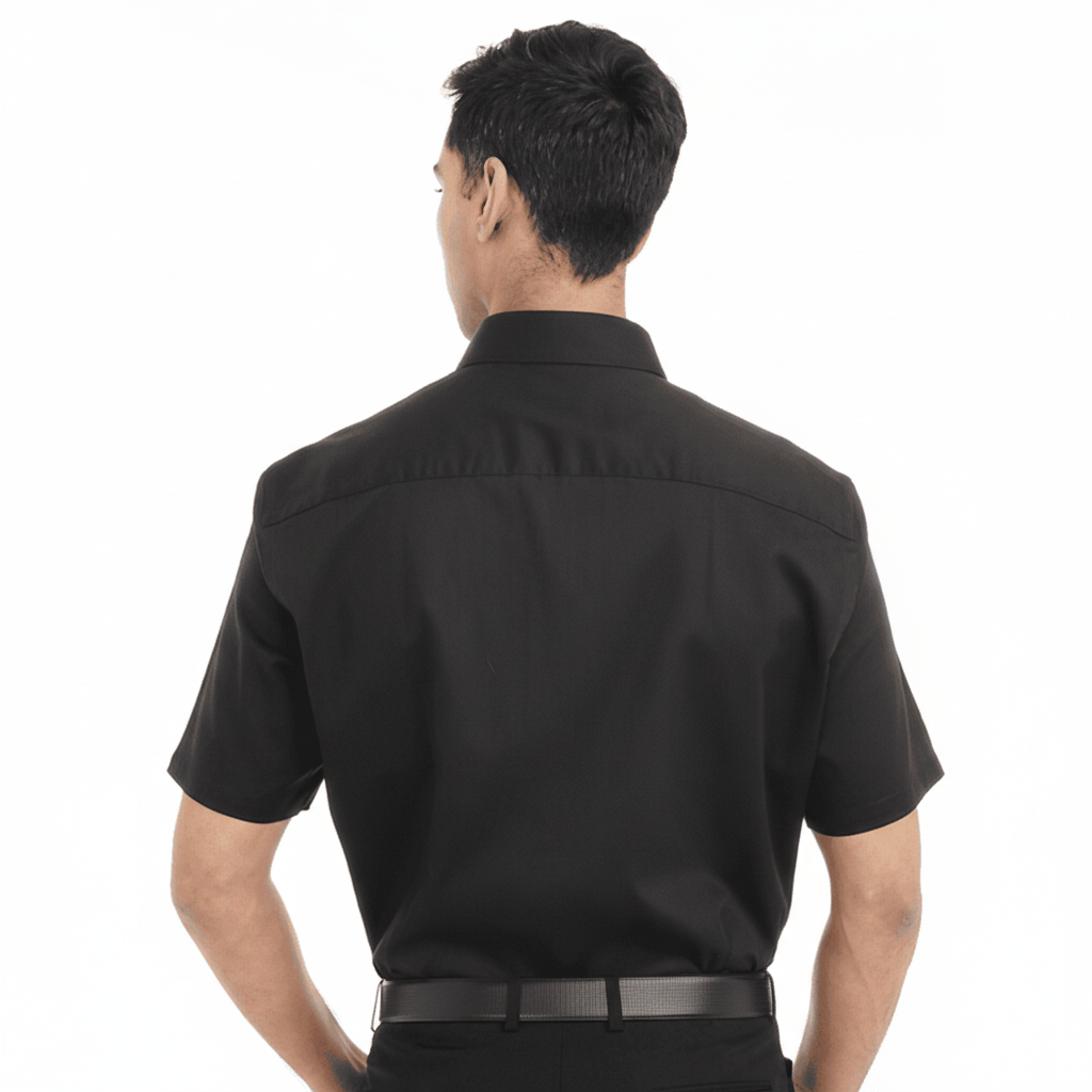 Chemise noire pour homme manches courtes