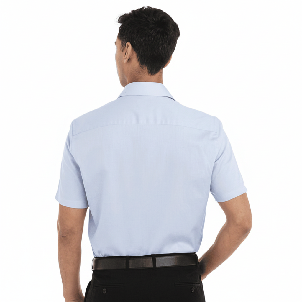 Chemise bleu pastel pour homme à manches courtes