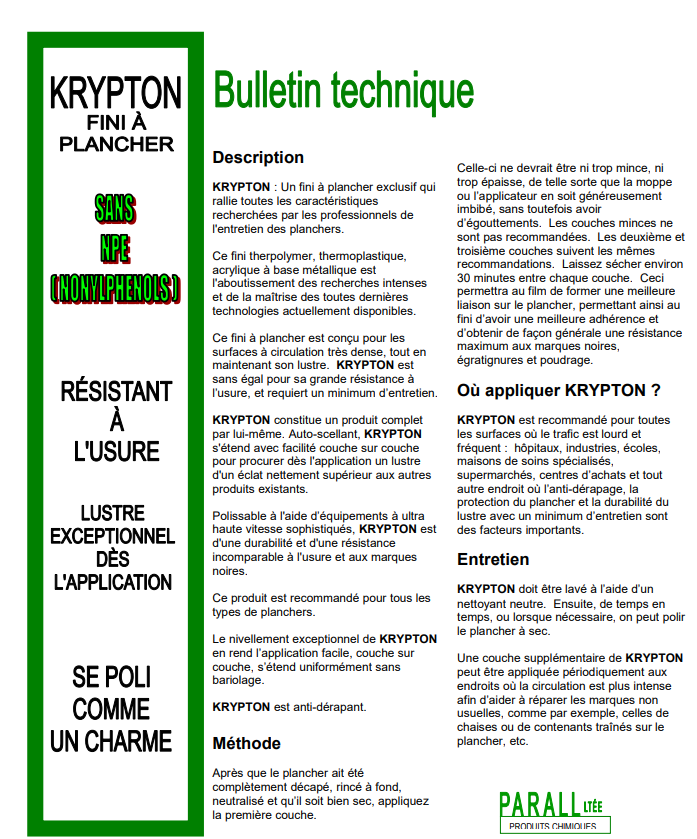 Cire et fini à plancher Krypton 25% 18.9 litres