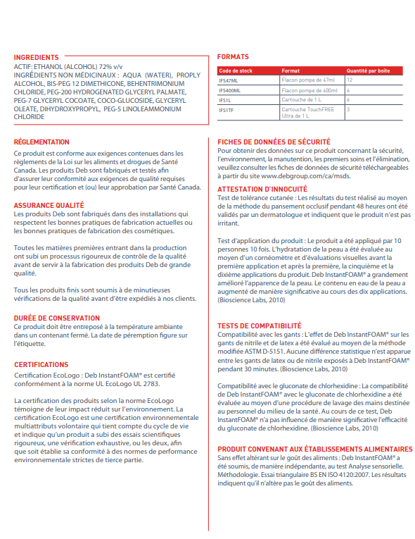 Désinfectant à mains en mousse InstantFoam 400 ml