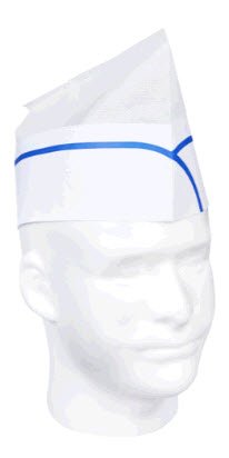 Chapeau chef blanc avec ligne bleue