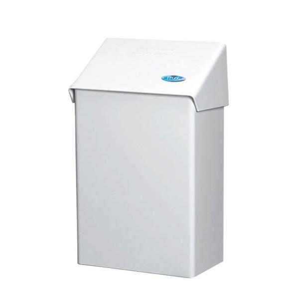 Poubelle blanche en métal pour serviettes hygiéniques