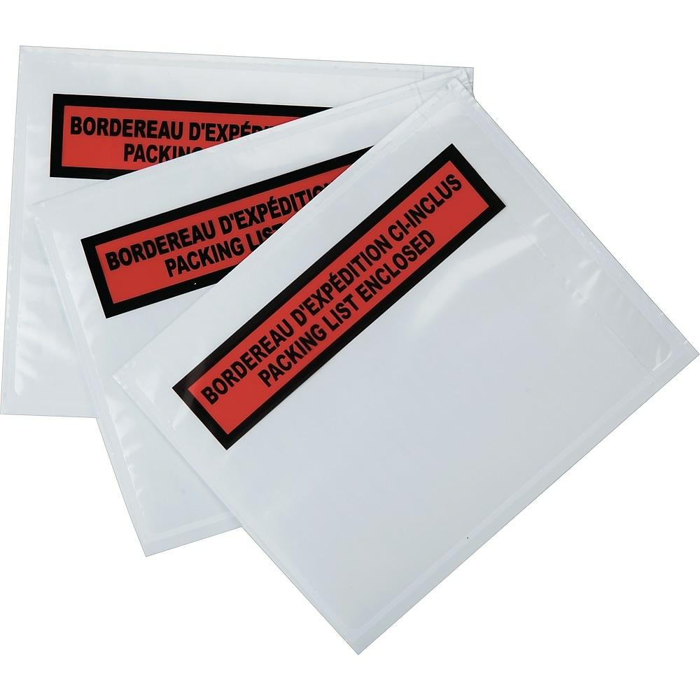 Enveloppes d'expédition transparentes 4 1/2'' x 5 1/2'' 1000/caisse