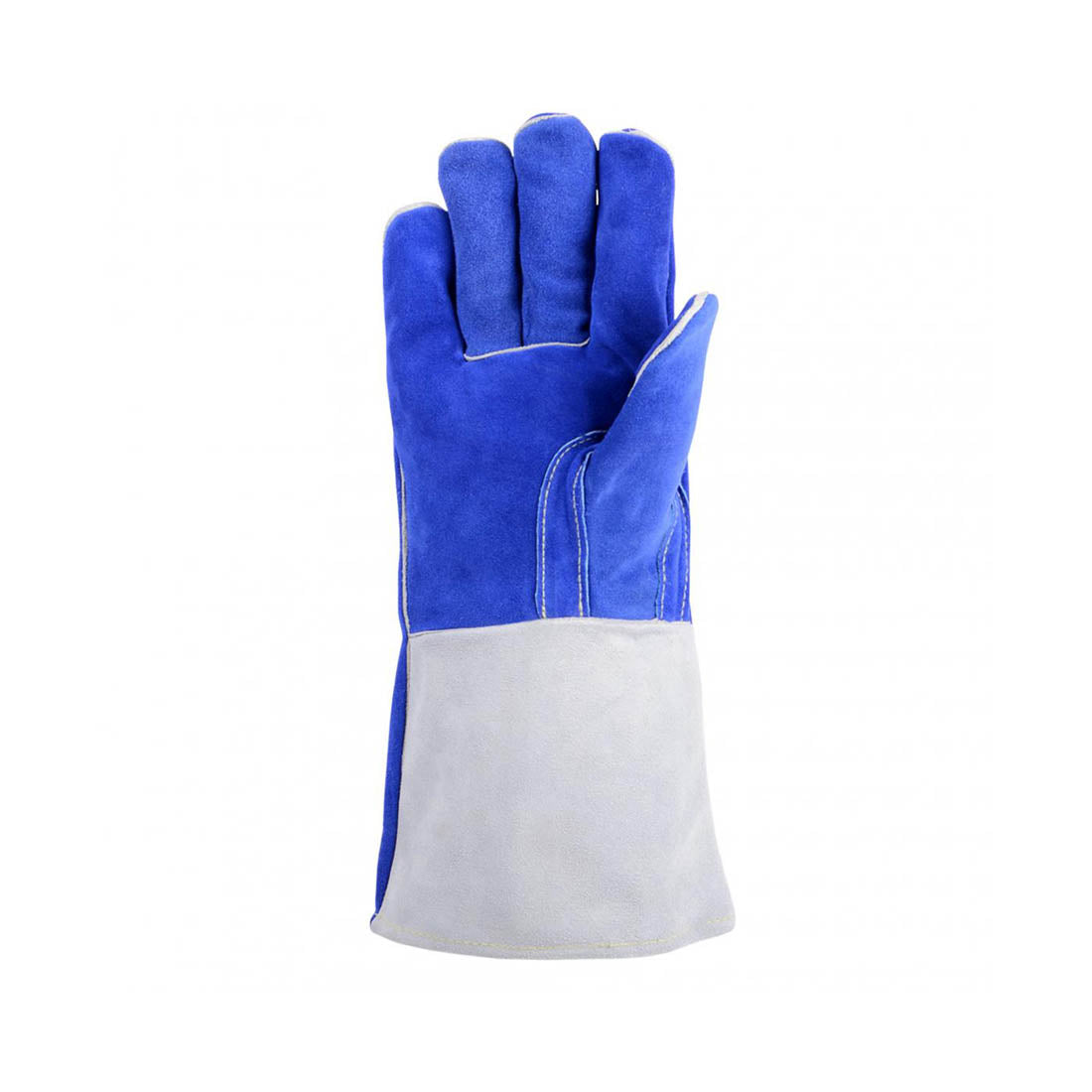 gants soudeur cuir fendu bleu