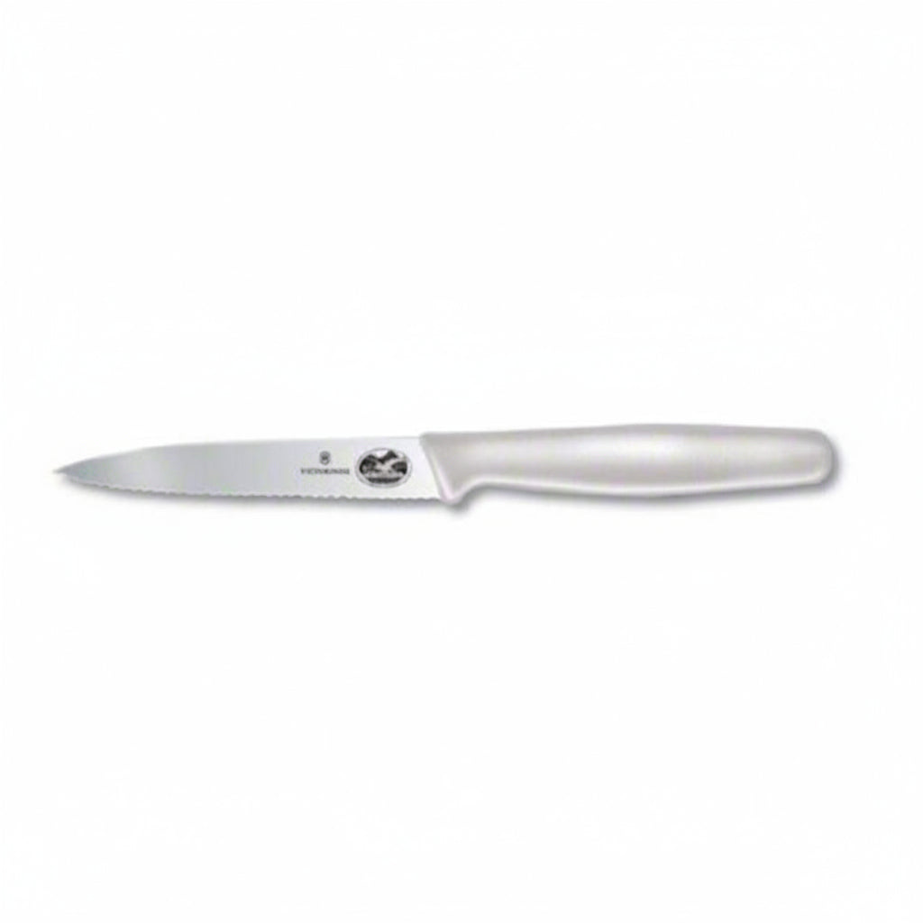Couteau d'office lame dentelé Fibrox blanc Victorinox