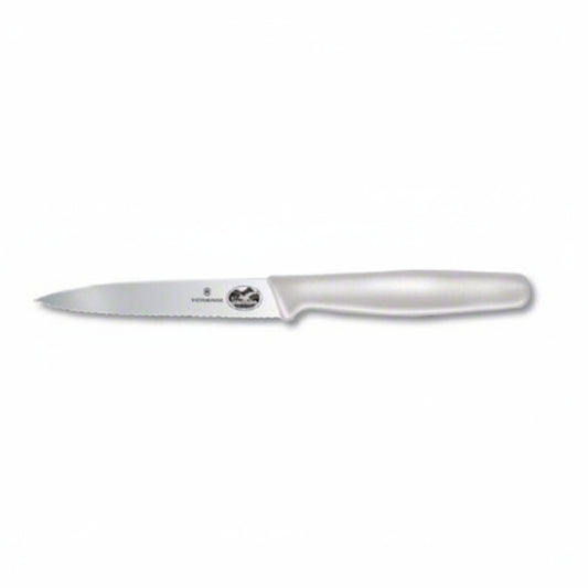 Couteau d'office lame dentelé Fibrox blanc Victorinox