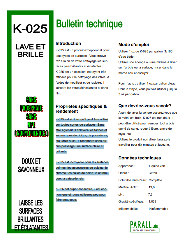 Nettoyant tout usage hautement concentré