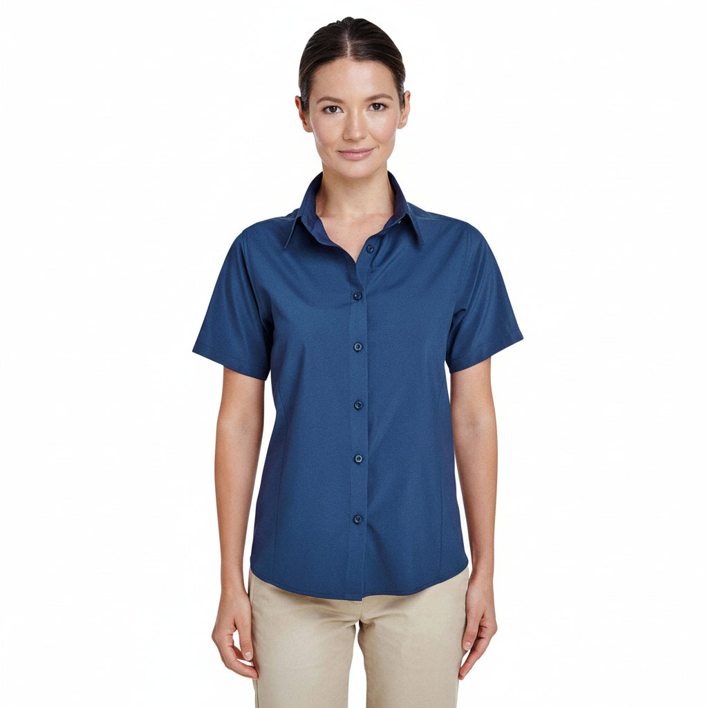 Chemise femme à manches courtes – Polyester léger et antimicrobien