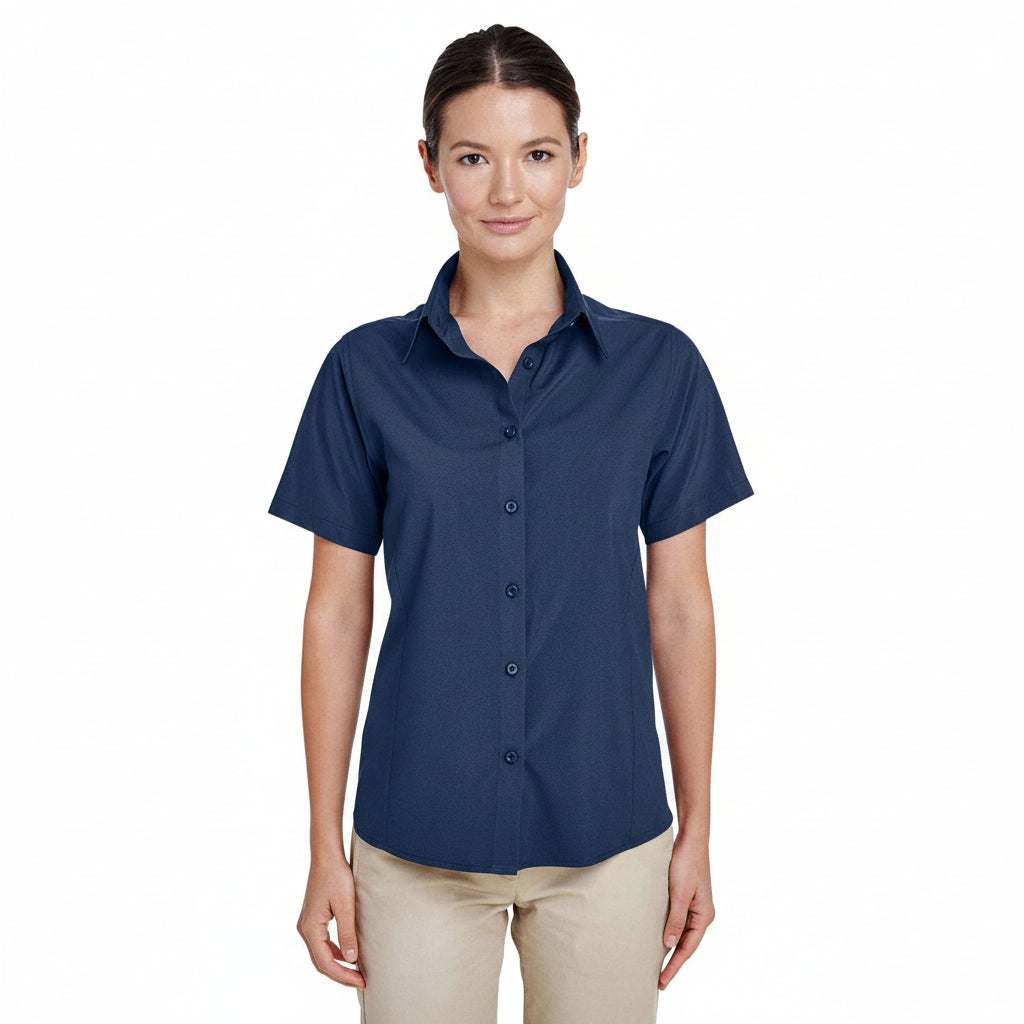 Chemise femme à manches courtes – Polyester léger et antimicrobien