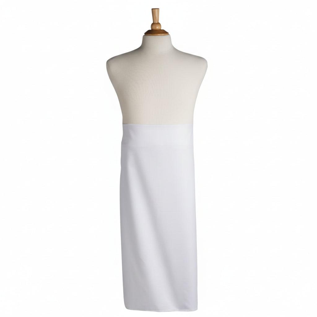 Tablier carré blanc sans poche 50/50