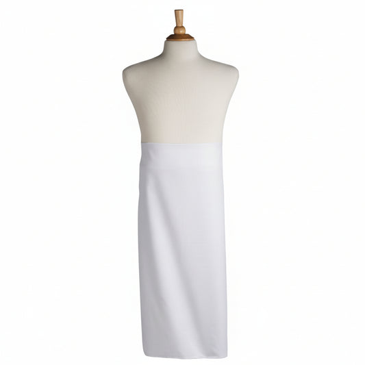 Tablier carré blanc sans poche 50/50