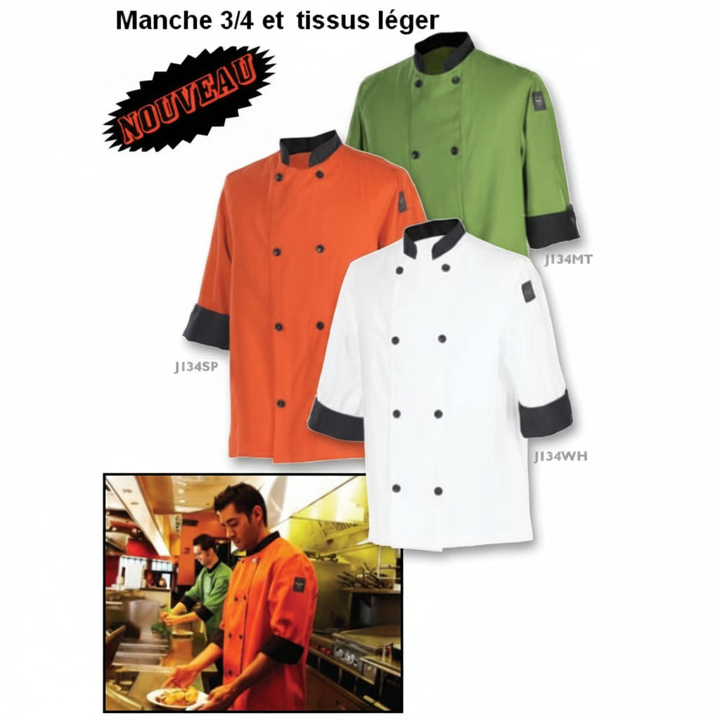 Veston de chef couleur menthe chef Revival