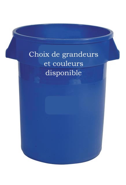 Poubelle ronde 10 à 55 gallons