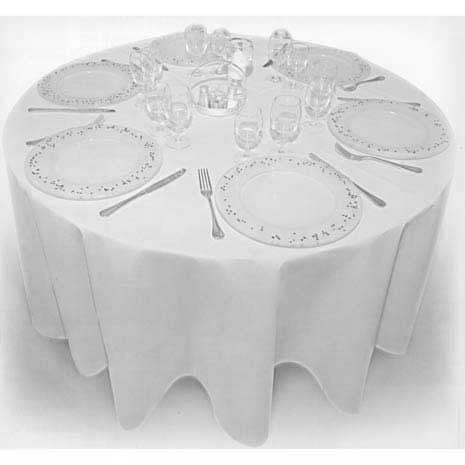 Nappe blanche ronde 90'' 100% polyester
