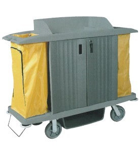 Chariot de ménage 2 sections avec portes