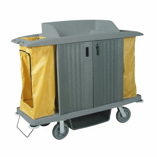 Chariot de ménage 2 sections avec portes