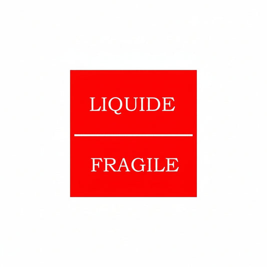 Étiquette fragile mention liquide
