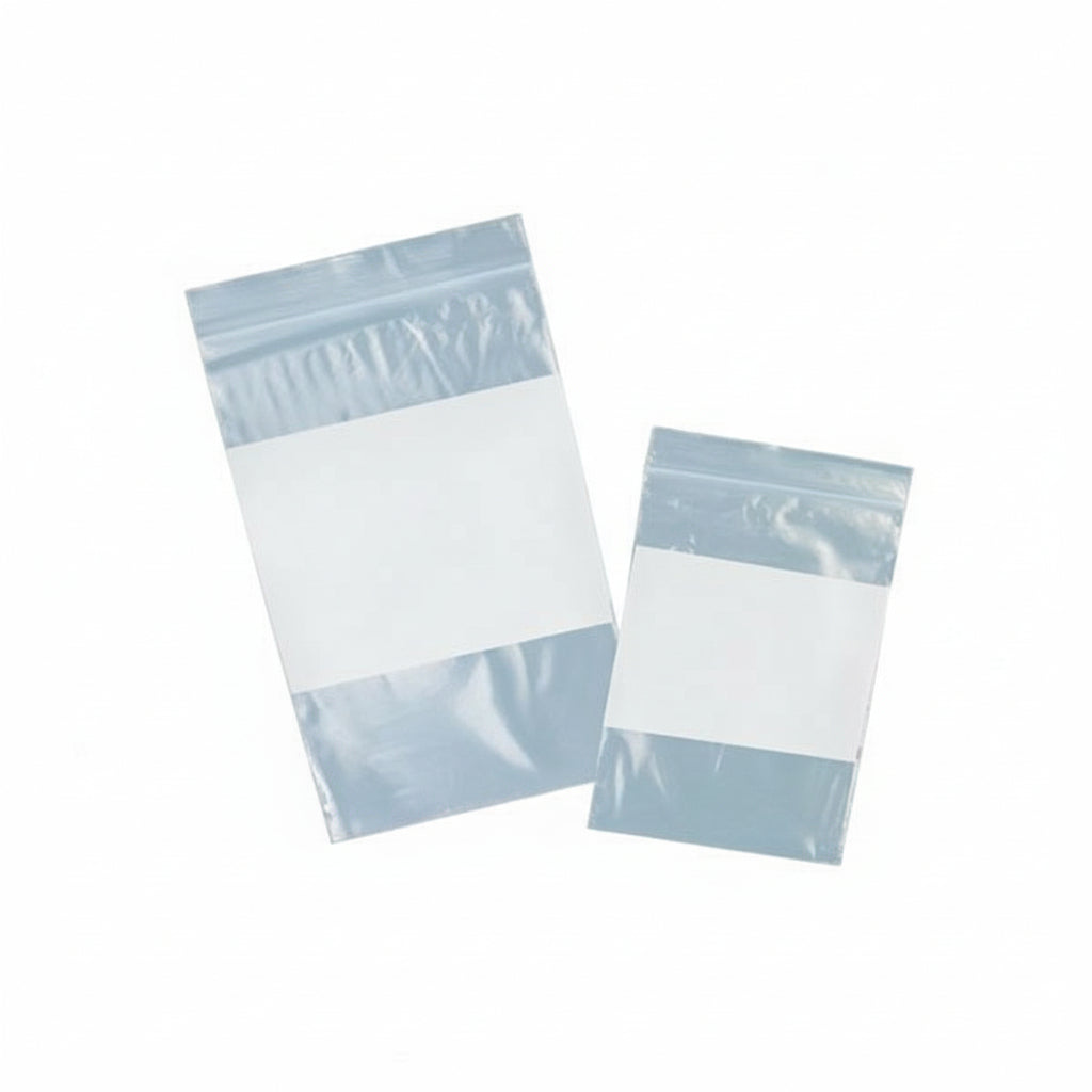 Sacs refermables en plastique 3'' x 5'' avec bloc d'écriture