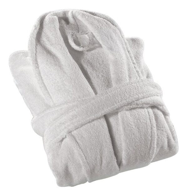 Peignoir robe de chambre blanche ratine 100% coton