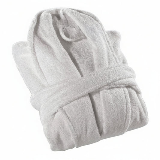 Peignoir robe de chambre blanche ratine 100% coton