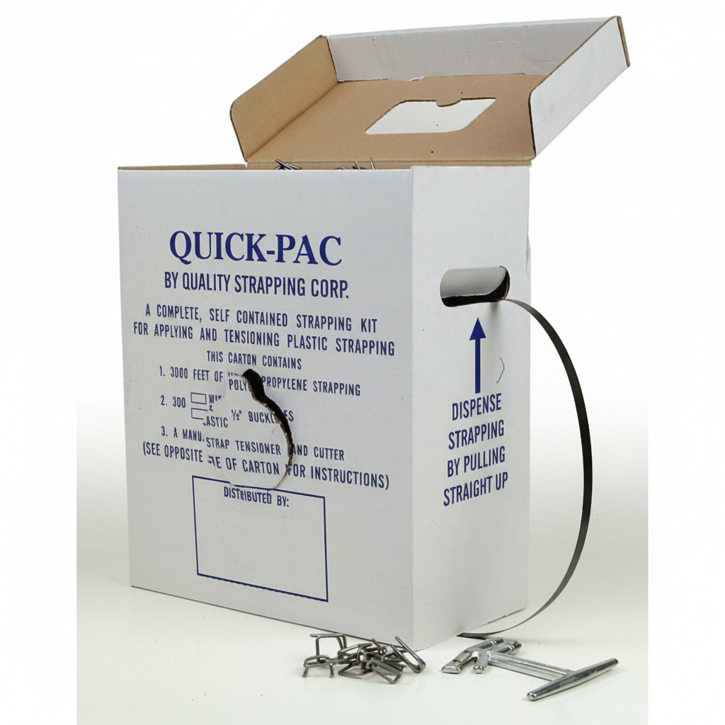 Courroie de plastique 1/2'' x 3000'' avec des boucles