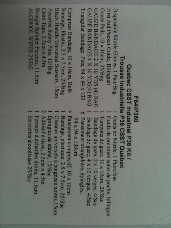 trousse de premiers soins pour 25 personnes