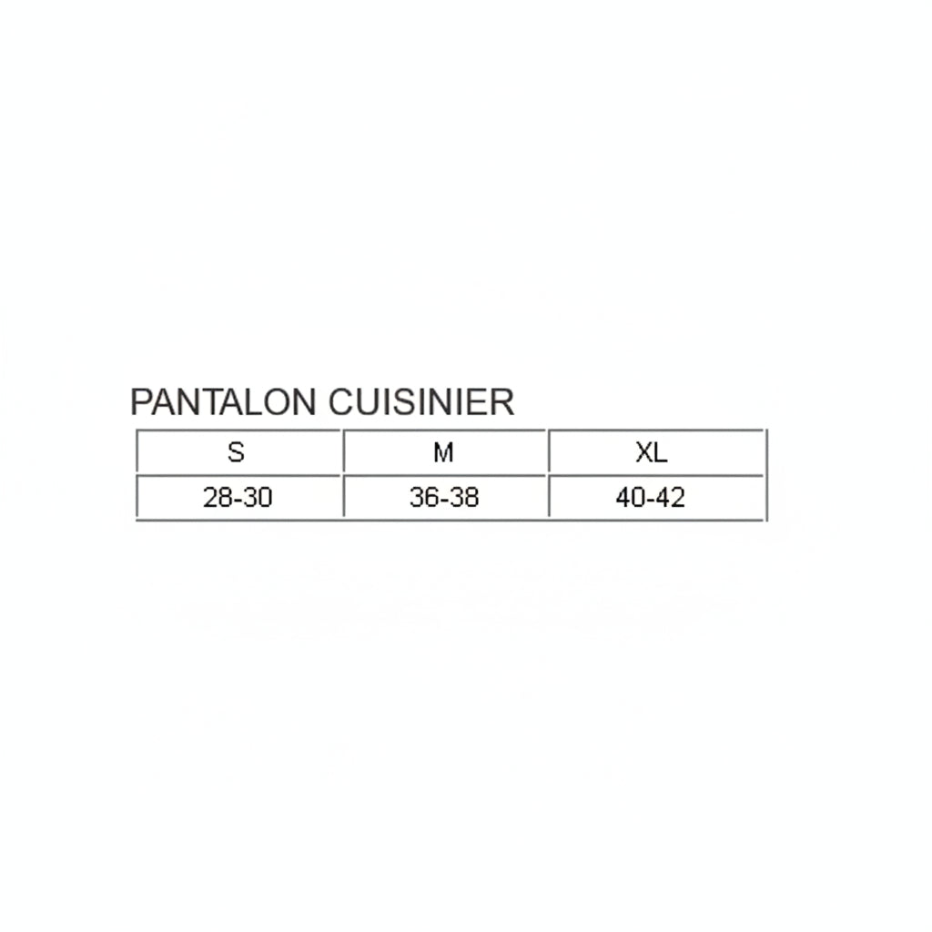Pantalon pied de poule pour cuisinier