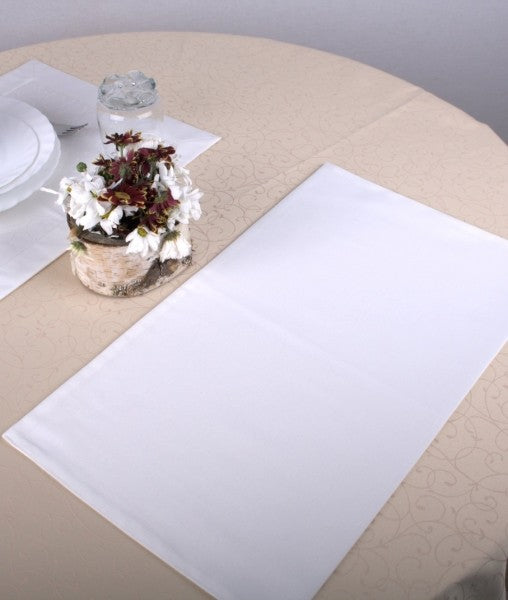 Nappe serviette litho blanc 100% polyester