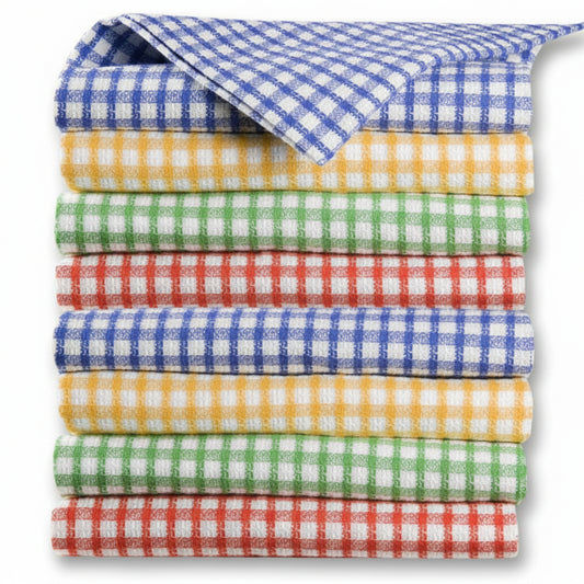 Linge à vaisselle gaufré de couleur 22" x 34'' 12/paquet