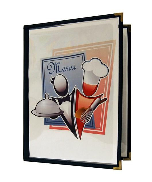 Couverture de menu transparente 2 volets 8-1/2'' x 11''