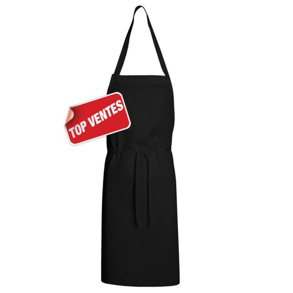 Tablier à bavette sans poche noir