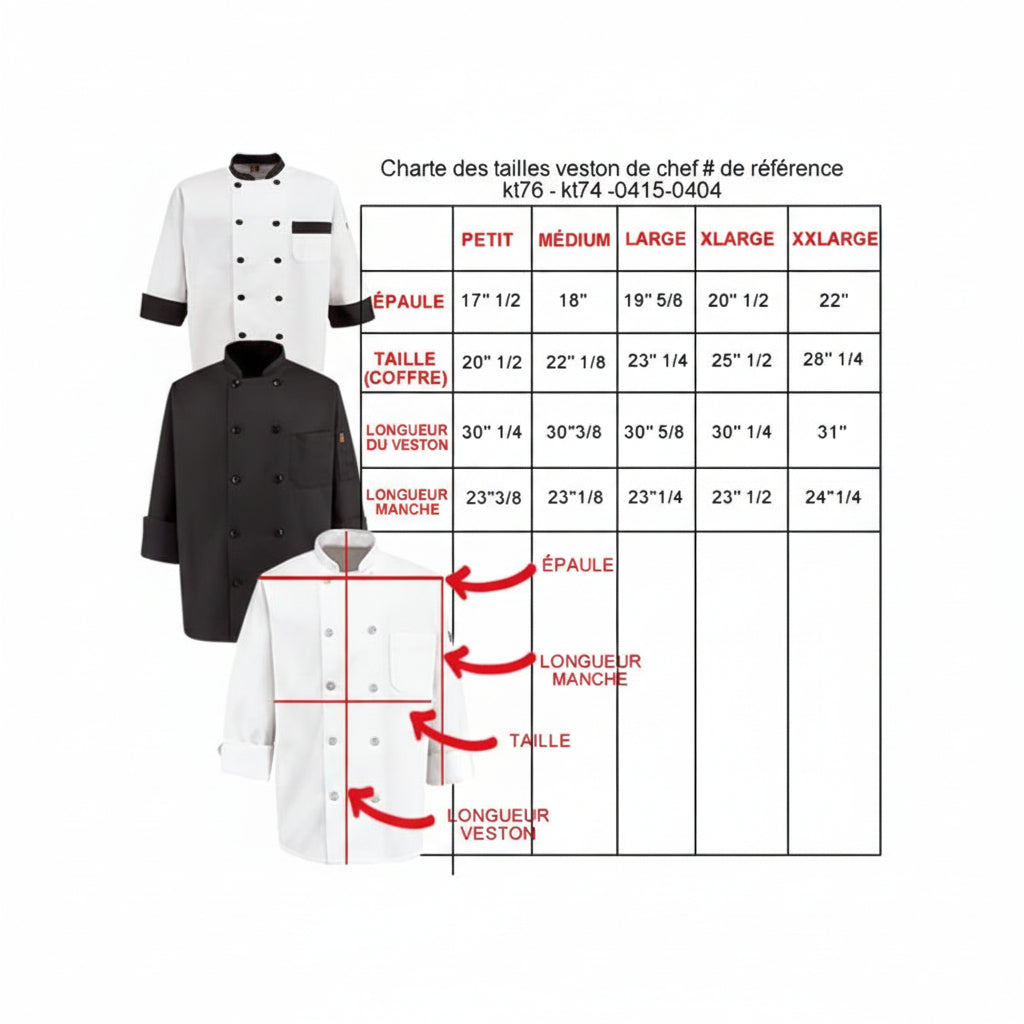 VESTON CHEF65% POLY/35%COTTON.