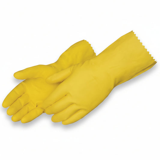 Gants jaunes en latex pour la plonge (en paire)