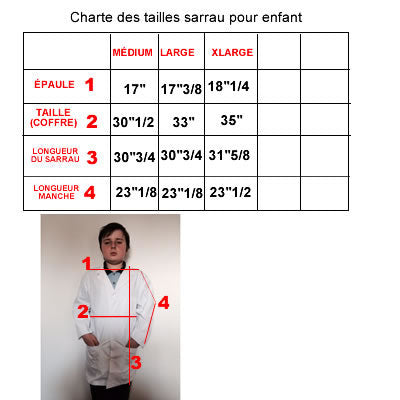 Sarrau blanc de laboratoire pour enfant junior