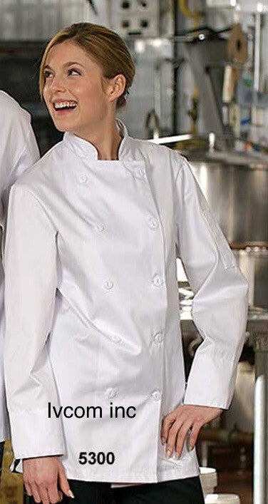 Veste de chef blanche manches longues