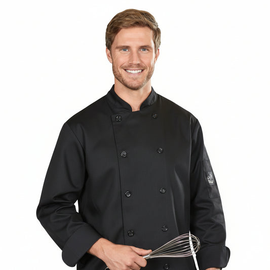 Veste de chef noire à manches longues