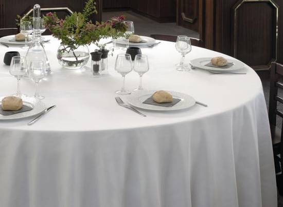 Nappe blanche ronde 72'' 100% polyester