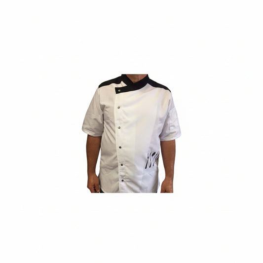 Veste de cuisinier Tuscany blanche et noire